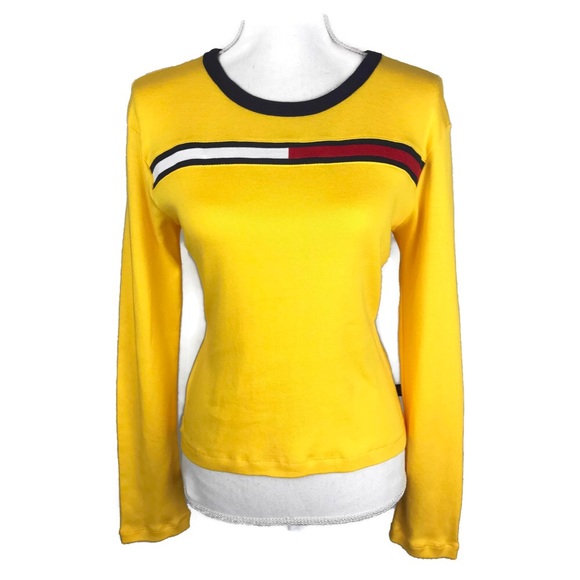 Tommy Hilfiger Tops - Tommy Hilfiger Jeans Top Yellow Flag Logo Tee